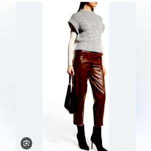 NWT VERONICA BEARD Carabella faux leather barrel pants